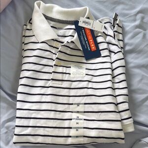 Old Navy White Striped Men's Polo Shirt M